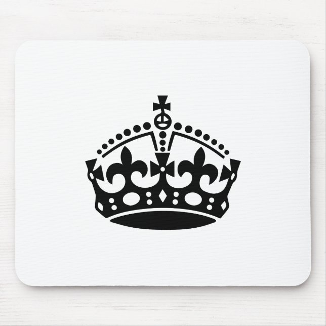 Keep calm black victory crown mouse mat (Front)