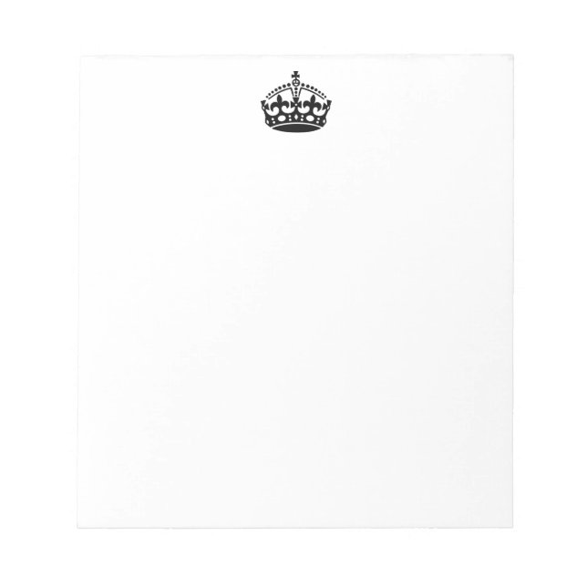 Keep calm black victory crown notepad (Front)