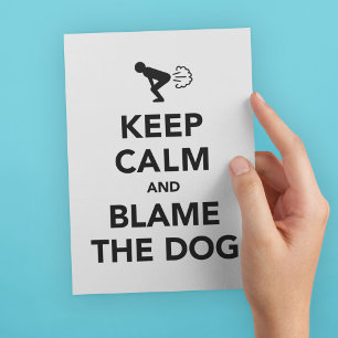 Keep Calm Blame Dog Pet Owner Gag Humour Postcard