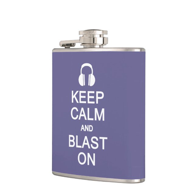 Keep Calm & Blast On custom flask (Left)
