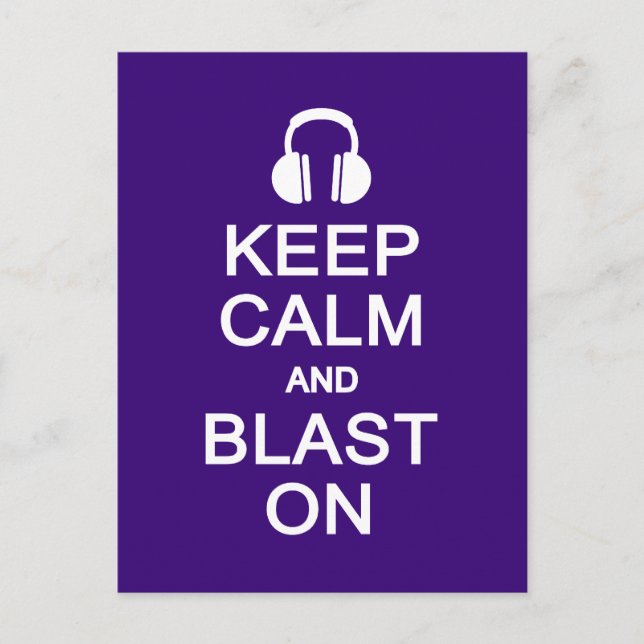 Keep Calm & Blast On postcard, customise Postcard (Front)