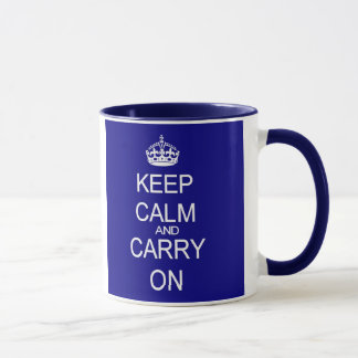 Keep Calm blue mug