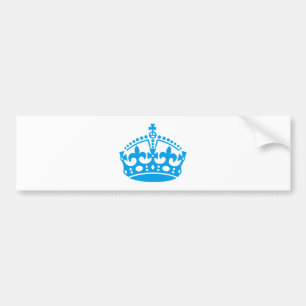 Keep calm blue victory crown bumper sticker