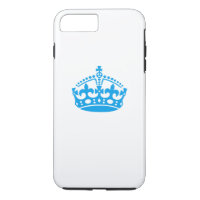 Keep calm blue victory crown