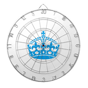 Keep calm blue victory crown dartboard