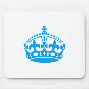 Keep calm blue victory crown mouse mat