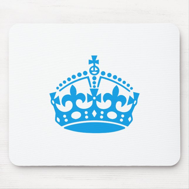 Keep calm blue victory crown mouse mat (Front)