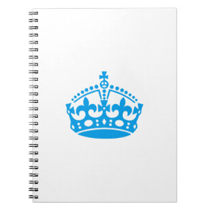 Keep calm blue victory crown notebook