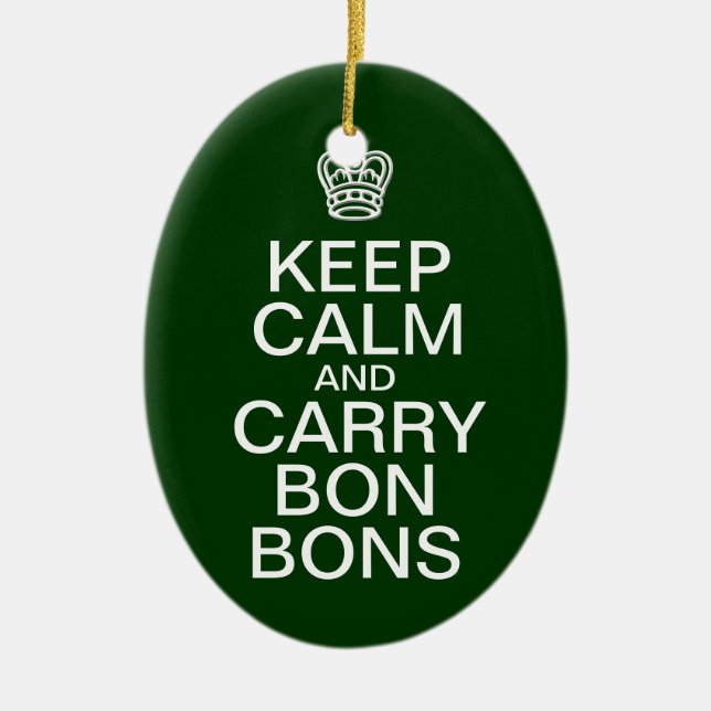 Keep Calm Bon-Bons Christmas ornament (Front)