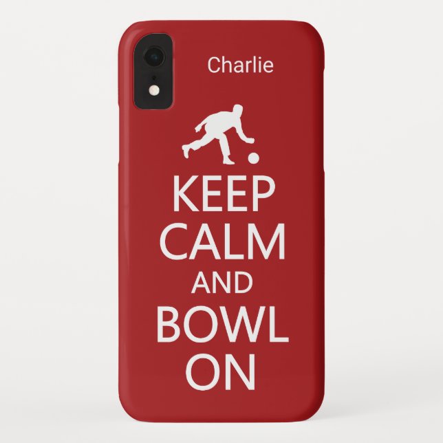 Keep Calm & Bowl On custom name & colour cases (Back)