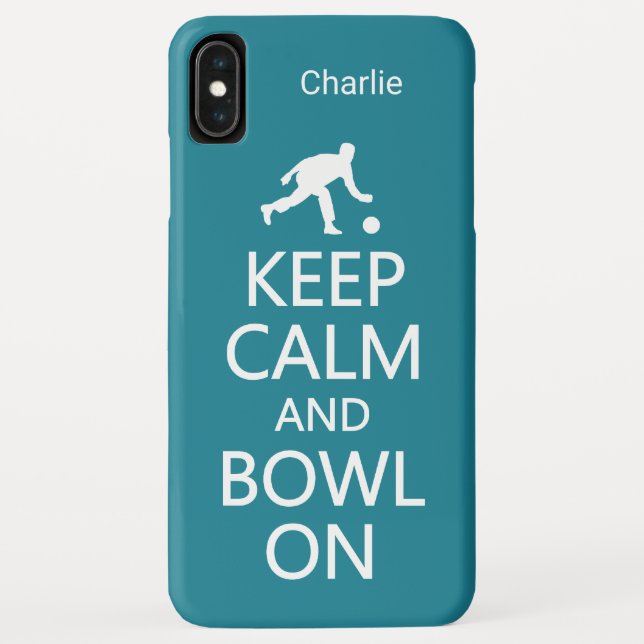 Keep Calm & Bowl On custom name & colour cases (Back)