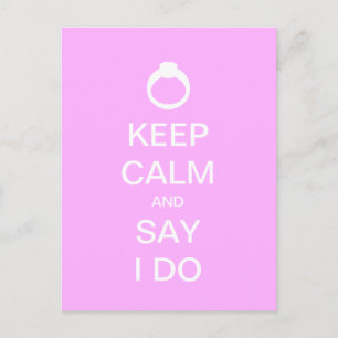 Keep Calm Bridal Postcard