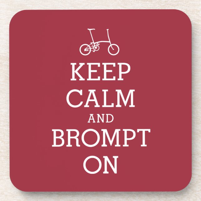 Keep calm Brompton bicycle coaster (Front)