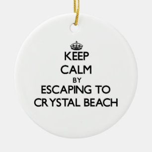 Keep calm by escaping to Crystal Beach Texas Ceramic Tree Decoration