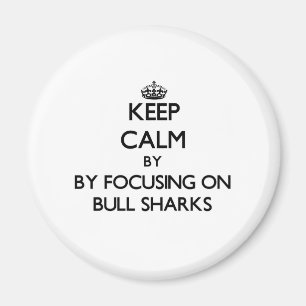 Keep calm by focusing on Bull Sharks Magnet
