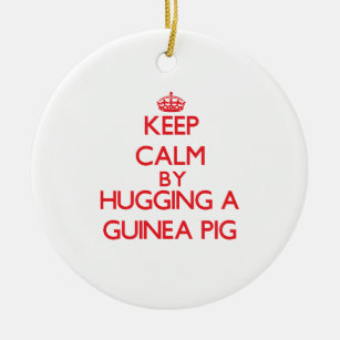 Keep calm by hugging a Guinea Pig Ceramic Tree Decoration