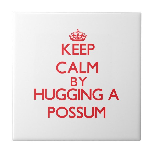 Keep calm by hugging a Possum Tile (Front)