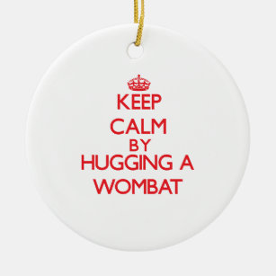 Keep calm by hugging a Wombat Ceramic Tree Decoration
