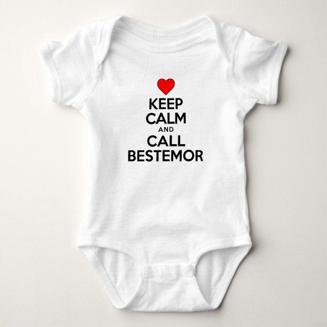 Keep Calm Call Bestemor Baby Bodysuit (Front)