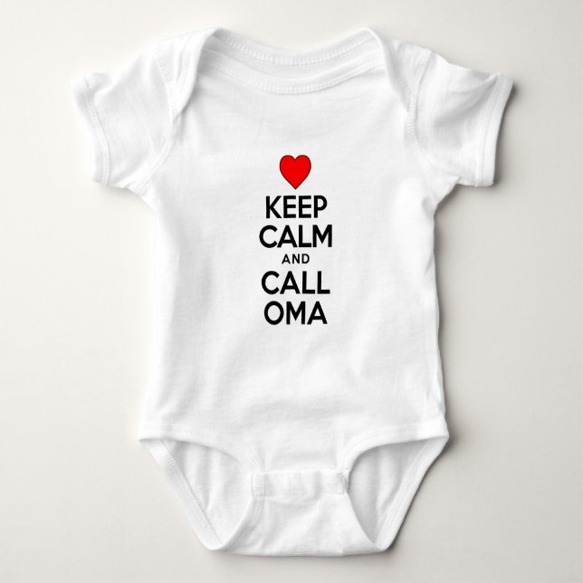 Keep Calm Call Oma Baby Bodysuit (Front)
