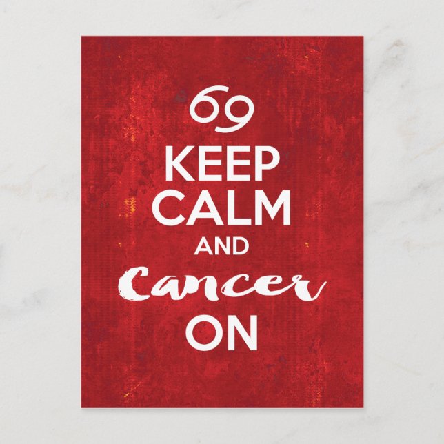 Keep Calm Cancer On Astrology Birthday Postcard (Front)