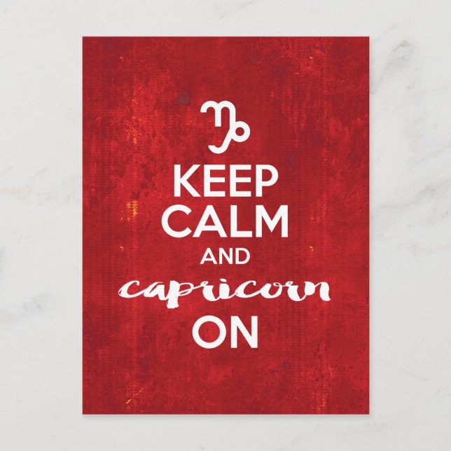Keep Calm Capricorn On Birthday Horoscope Postcard (Front)