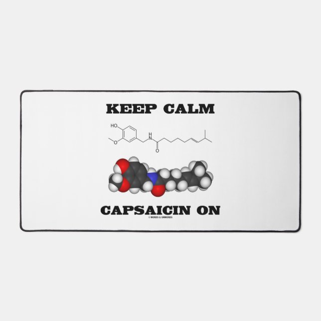 Keep Calm Capsaicin On Chemical Structure Humour Desk Mat (Front)