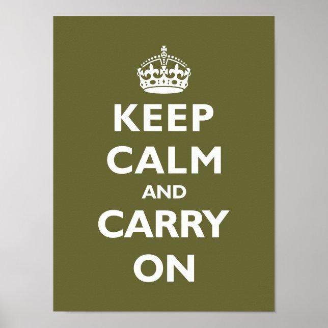 "Keep Calm & Carry On"- Any Background Color! Poster (Front)