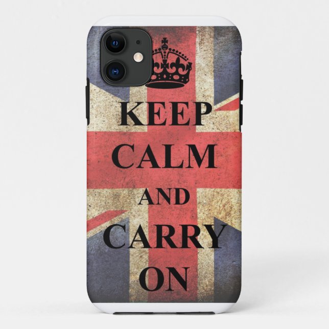 Keep Calm Carry On British Flag Case-Mate iPhone Case (Back)