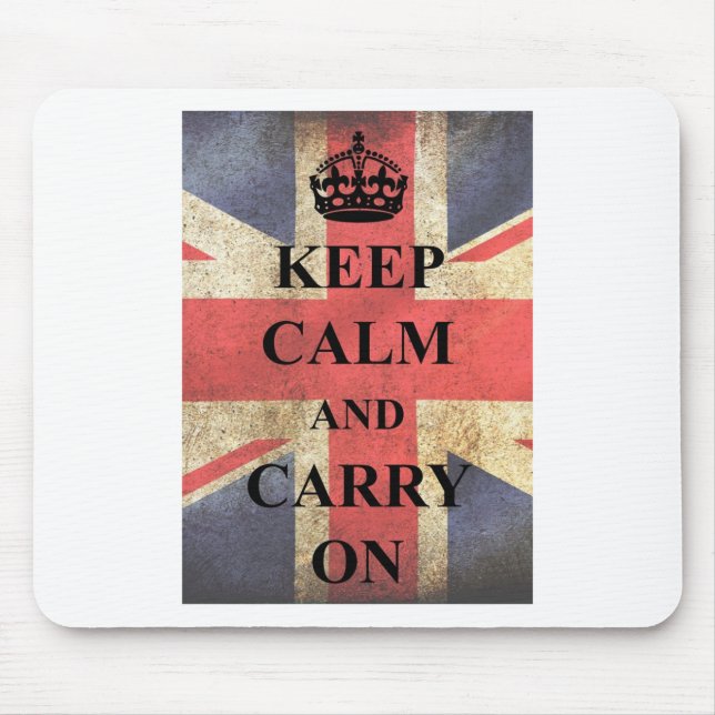 Keep Calm Carry On British Flag Mouse Mat (Front)