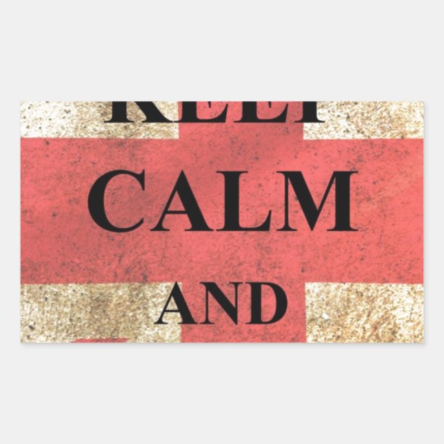 Keep Calm Carry On British Flag Rectangular Sticker (Front)