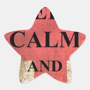 Keep Calm Carry On British Flag Star Sticker