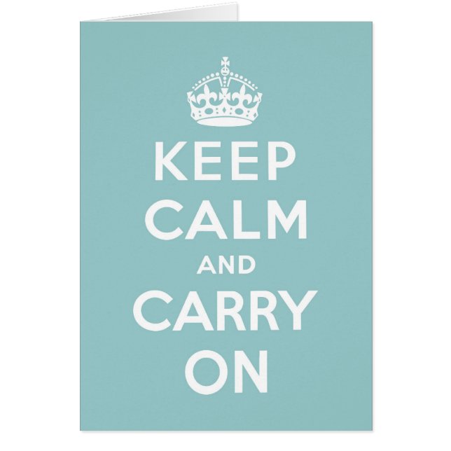 Keep Calm & Carry On Duck Egg Blue (Front)