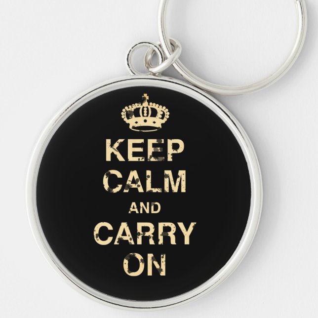 Keep Calm Carry On Key Ring (Front)