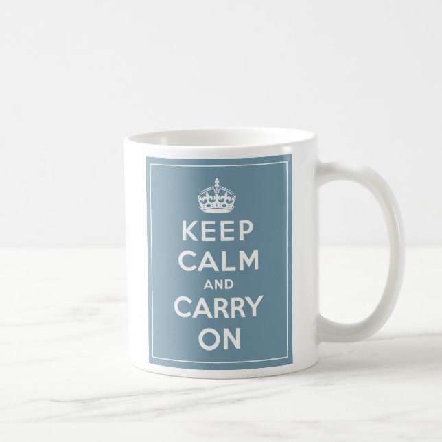 Keep Calm & Carry On Mug Duck Egg Blue (Right)