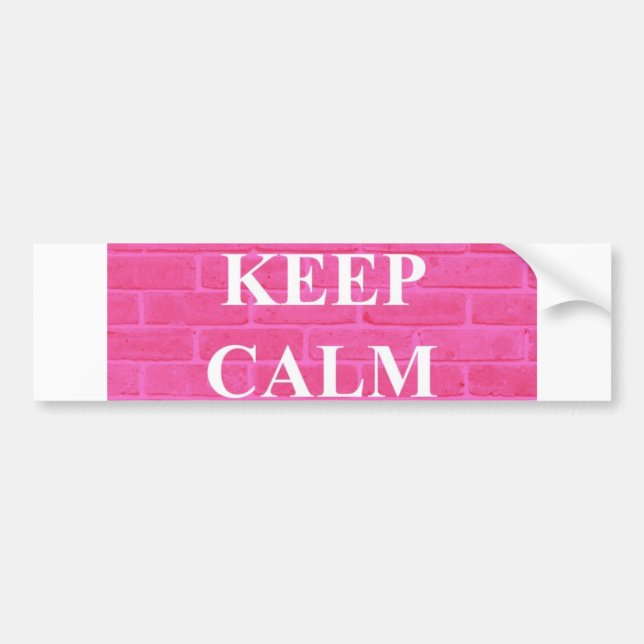 Keep Calm & Carry On Pink Bumper Sticker (Front)