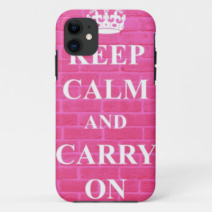 Keep Calm & Carry On Pink iPhone 11 Case