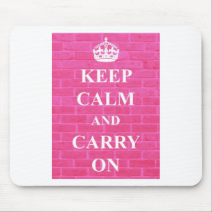 Keep Calm & Carry On Pink Mouse Mat