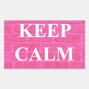 Keep Calm & Carry On Pink Rectangular Sticker