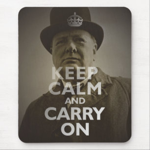 Keep Calm & Carry On Winston Churchill Mouse Mat