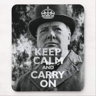 Keep Calm & Carry On Winston Churchill Mouse Mat
