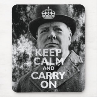 Keep Calm & Carry On Winston Churchill Mouse Mat