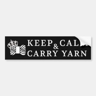 Keep Calm Carry Yarn / Crafts {Dark} Bumper Sticker