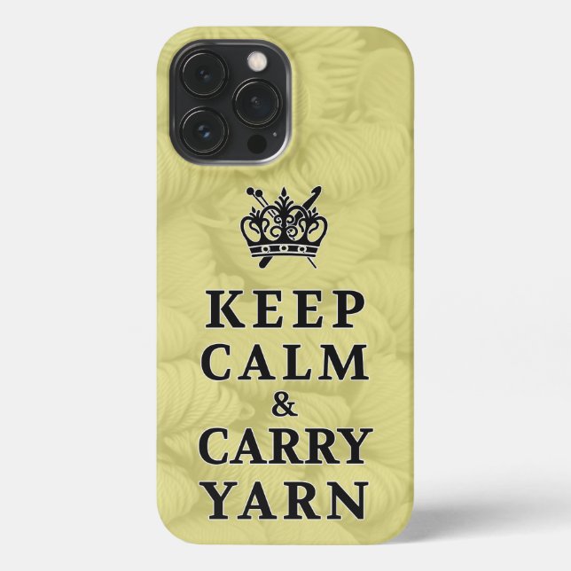 Keep Calm & Carry Yarn Crafts iPhone Case (Back)