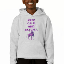 Keep Calm & Catch a Purple Unicorn Kids Hoodie