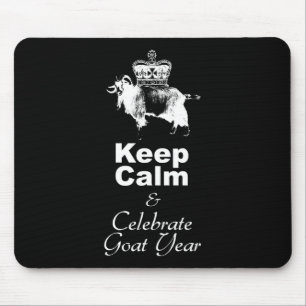 Keep Calm Celebrate Goat Year Black Mouse Pad