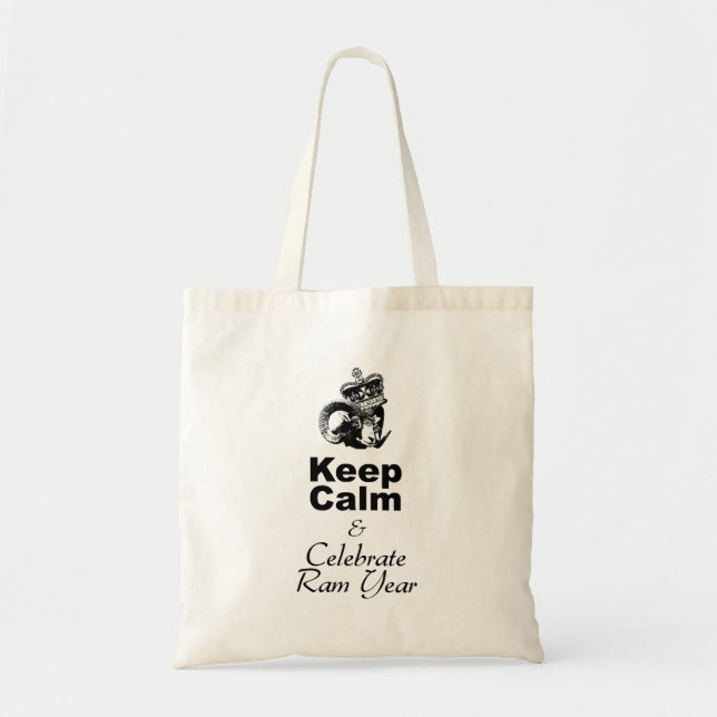Keep Calm Celebrate Ram Year Tote Bag (Front)