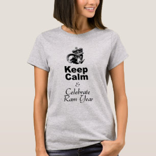 Keep Calm Celebrate Ram Year Women grey T-shirt