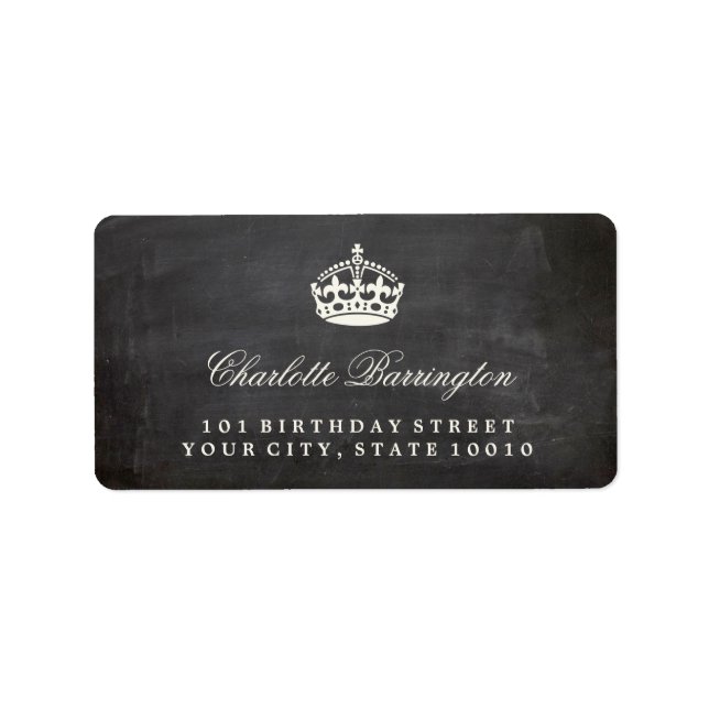 Keep Calm Chalkboard Birthday Party Address Labels (Front)