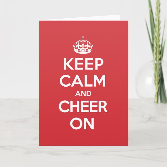 Keep Calm Cheer Greeting Note Card (Front)